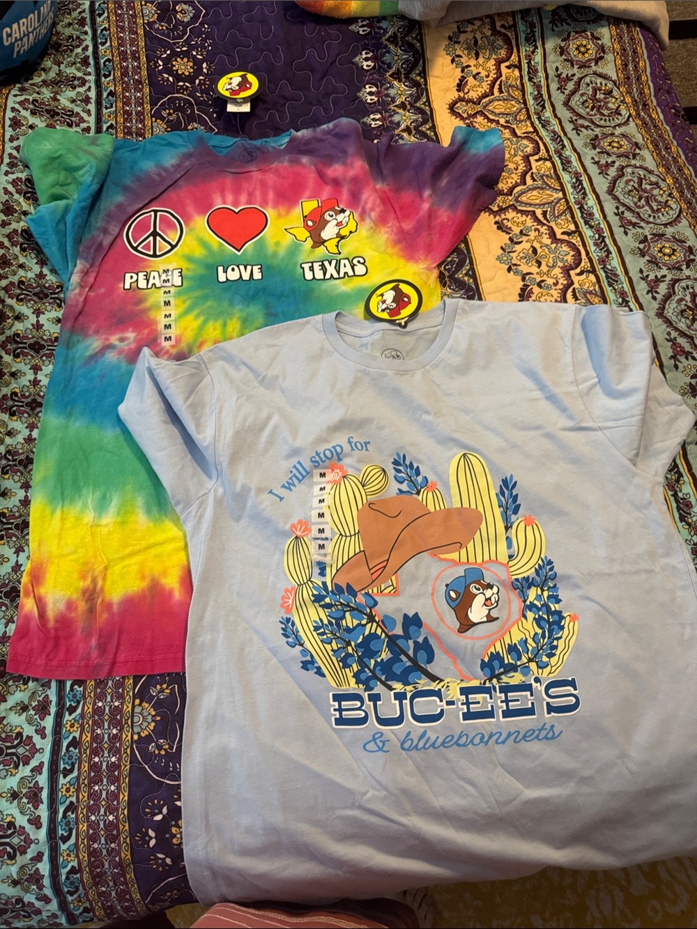 Buc-ee's Unisex M T-shirts - Light Blue with Texas graphic and Tie-Dye price